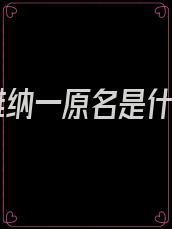 核雕纳一原名是什么