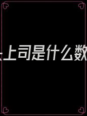 顶头上司是什么数字